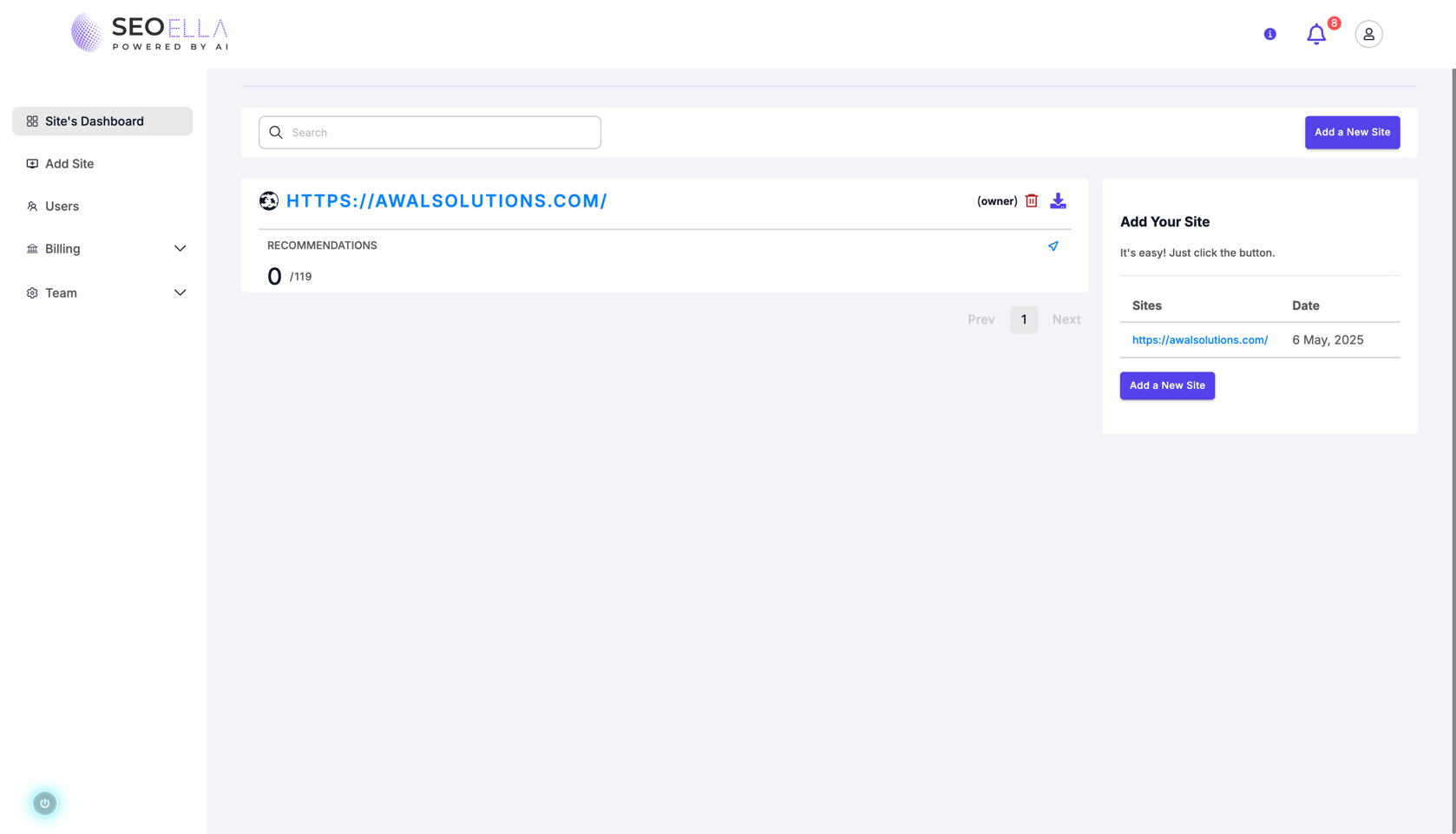 Station landing page example